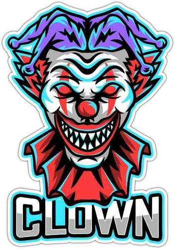 Adesivo angry clown - adesivo, jocker